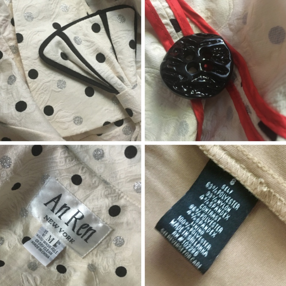 AN REN NEW YORK Polkadot Bow Jacket M - Picture 8 of 8